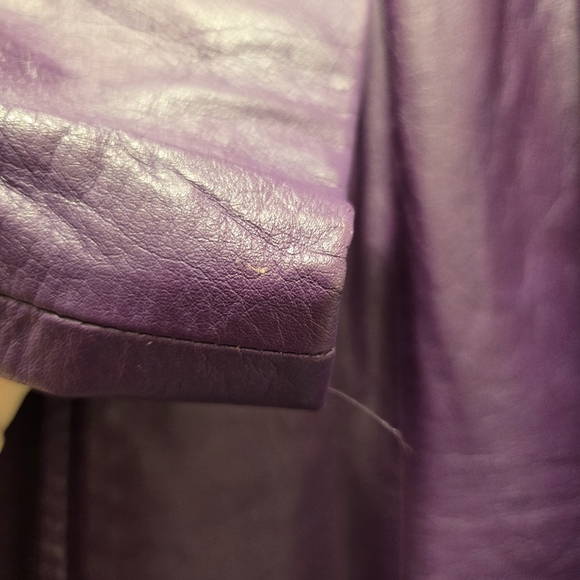 Vintage Y2K MS Maxima purple leather jacket sz L - Picture 6 of 12